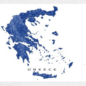 Athens Greece Zip Code Map Greece Map Print Greece Wall Art Country Maps Athens Greek | Etsy