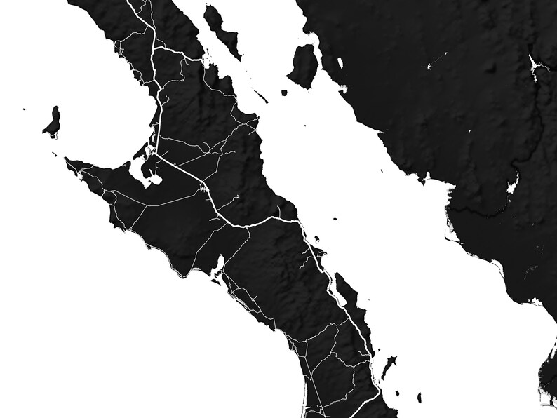Baja California Map Poster and Baja Map Print for Baja Mexico Art Prints and Baja Travel Gifts Cabo San Lucas
