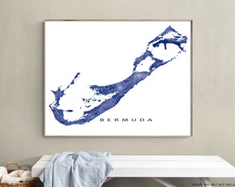 Bermuda Map Print, Map of Bermuda Art Prints, Bermuda Poster, Island Travel Gifts