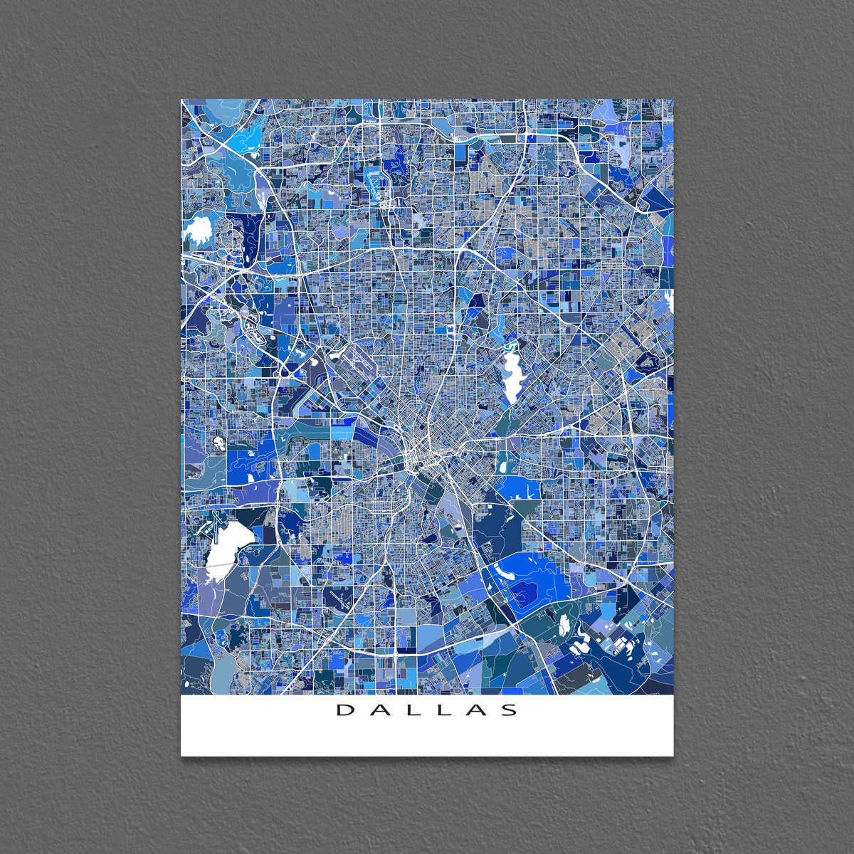 Map of Dallas Art Prints Dallas Map Print Dallas Wall Art Etsy