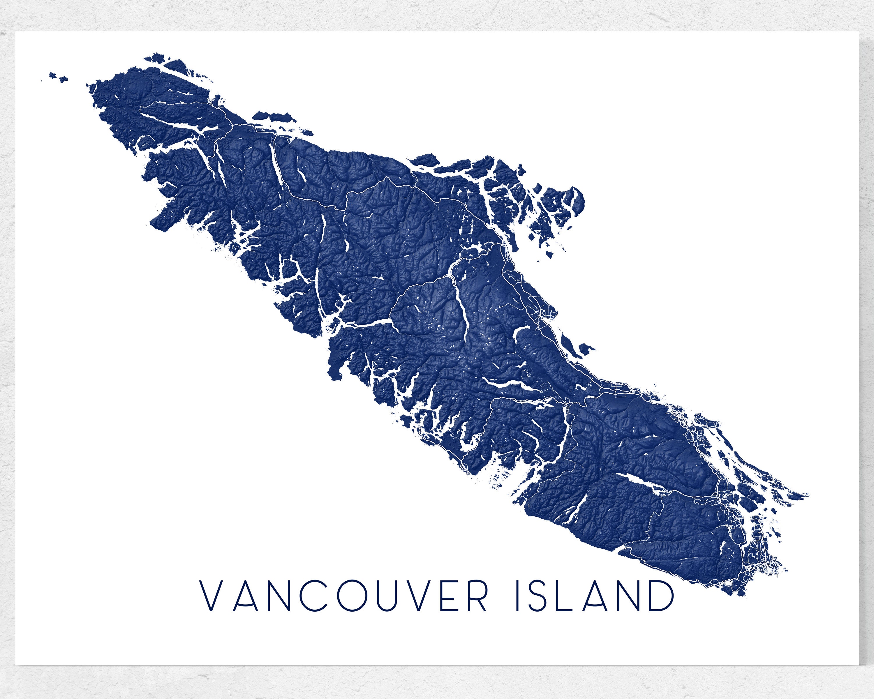 Vancouver Island Art Print and Vancouver Island Map Poster for - Etsy