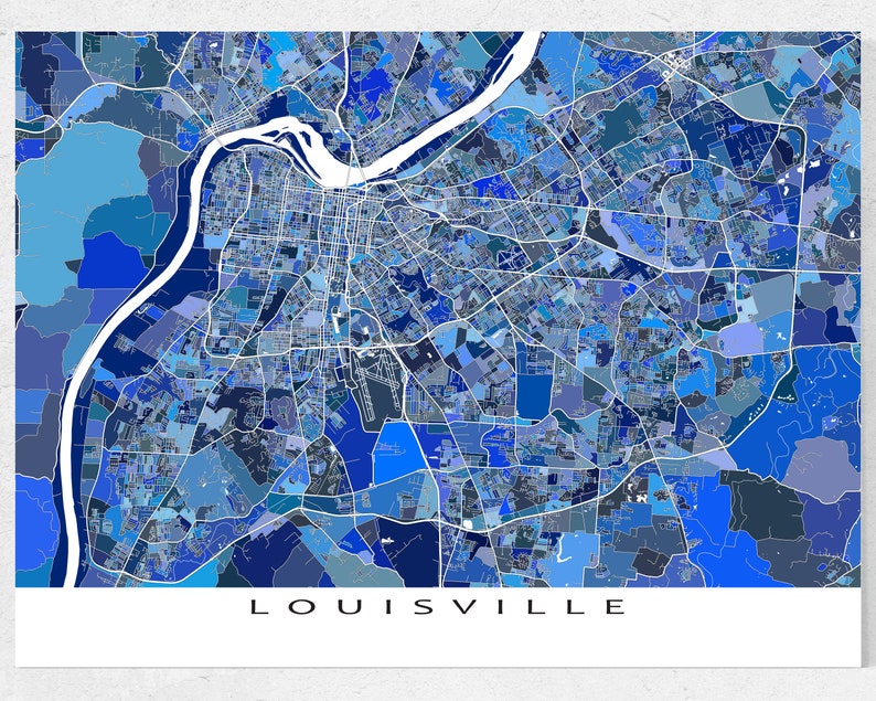 Louisville Map Poster Louisville Kentucky Louisville Art - Etsy