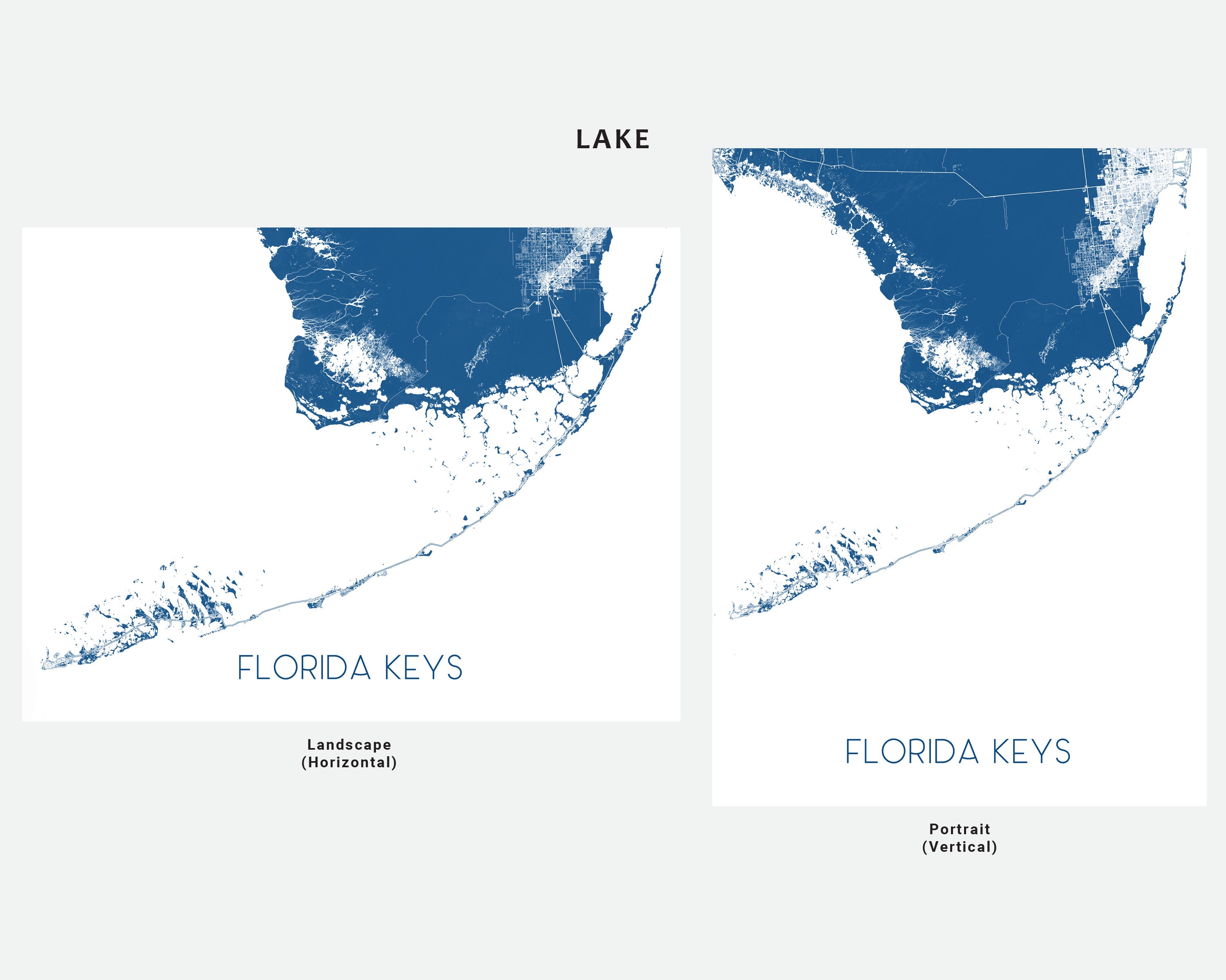Florida Keys Map of Florida Keys Art Prints Florida Key FL | Etsy