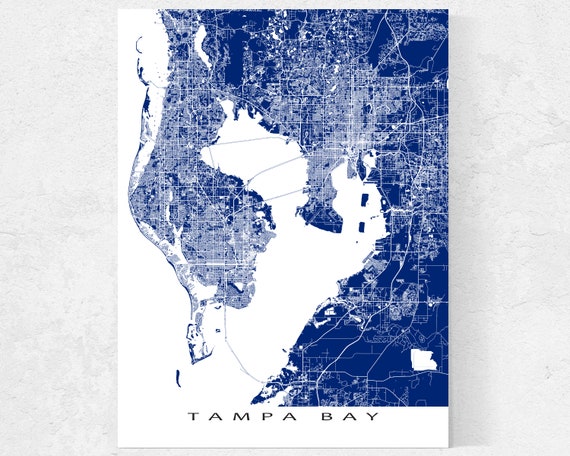 Tampa Bay Area Map Tampa Bay Map Print And Tampa Bay Poster For Tampa Bay Area | Etsy Canada