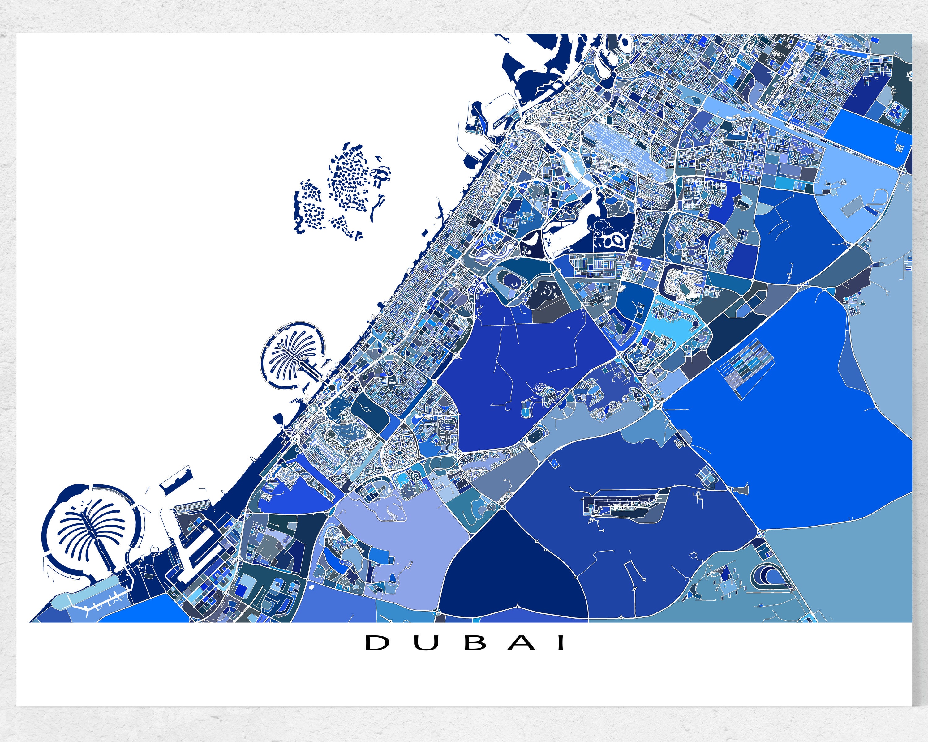 Dubai Print en Dubai Poster 24x36 Kaart van Dubai Kaart Etsy