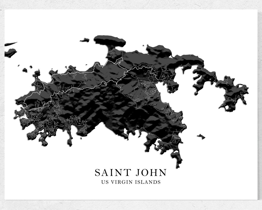 St John USVI Map Print Poster Saint John US Virgin Islands - Etsy