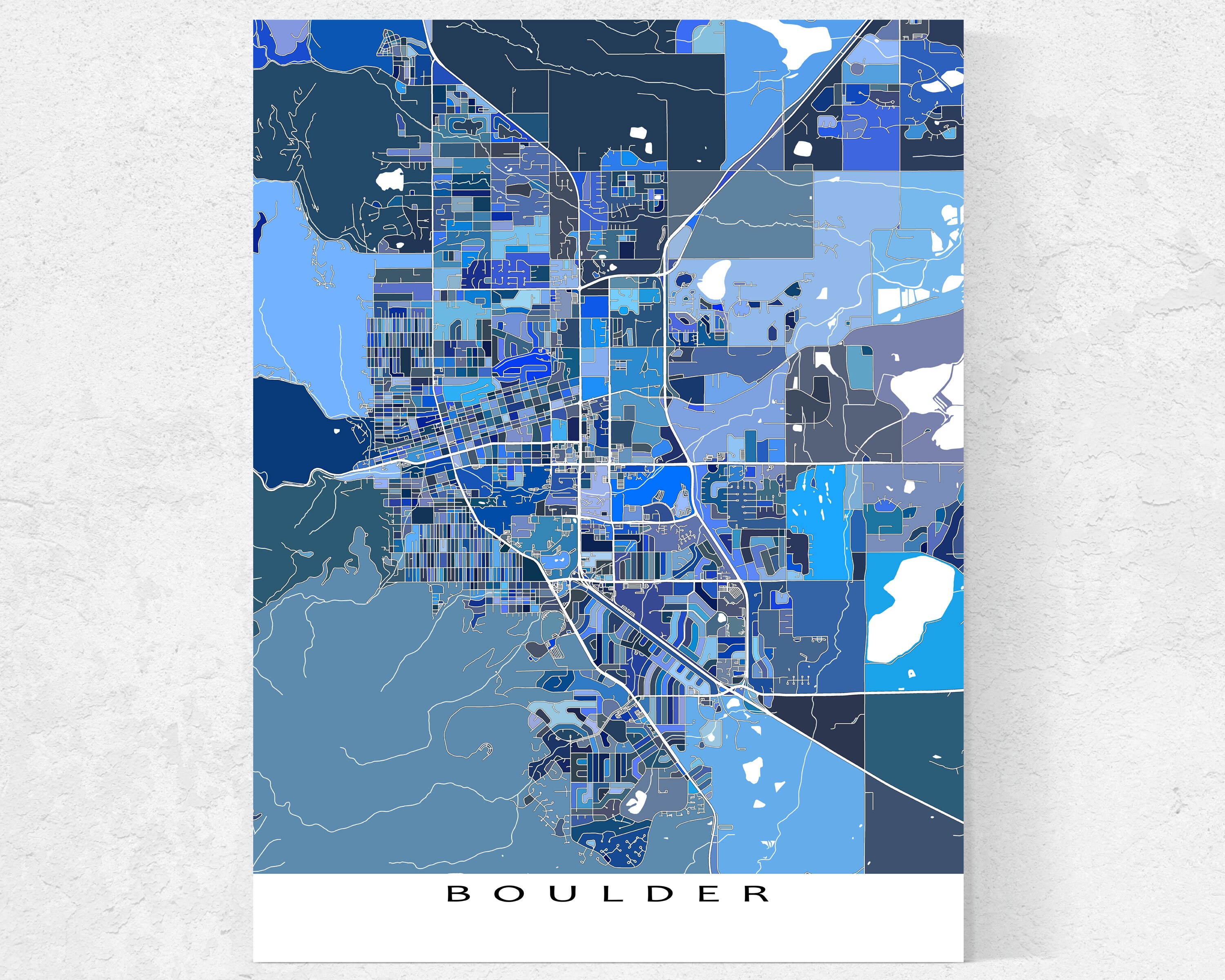 Map Of Boulder Co Boulder Colorado Map Print And Boulder Co City Street Maps For | Etsy