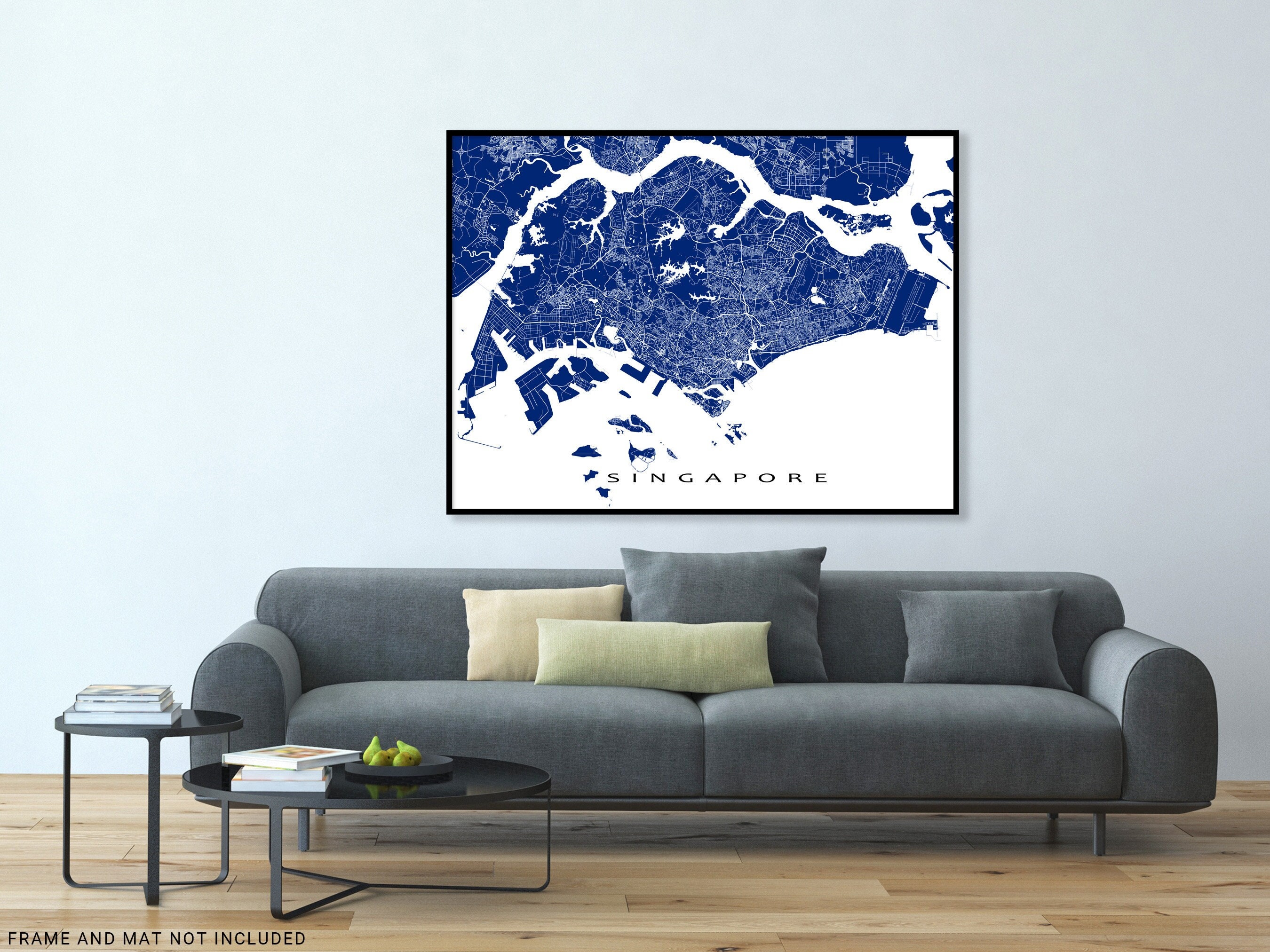 Maps Wall City Country Etsy - Grid Print Island Map Asia Poster, Map of Art Road Southeast Singapore Street Singapore Prints,