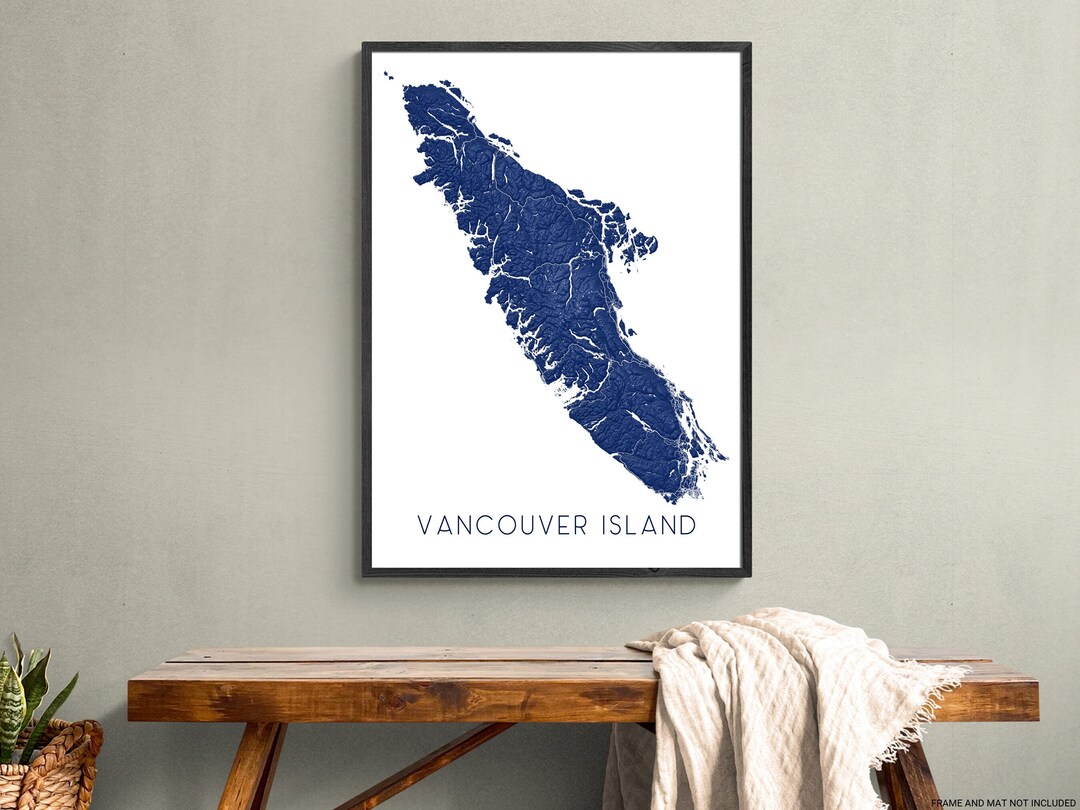 Vancouver Island Art Print and Vancouver Island Map Poster for