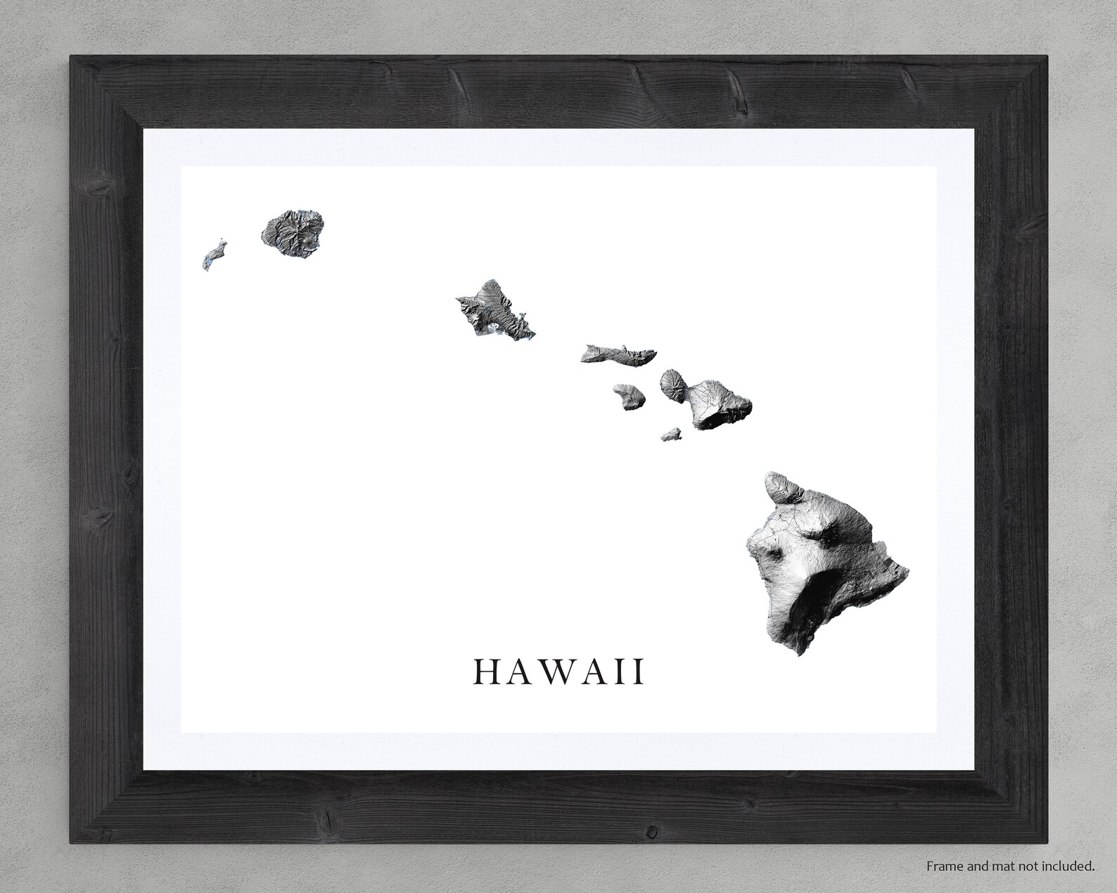 Hawaiian Map Map of Hawaii Wall Art Print Black and White - Etsy