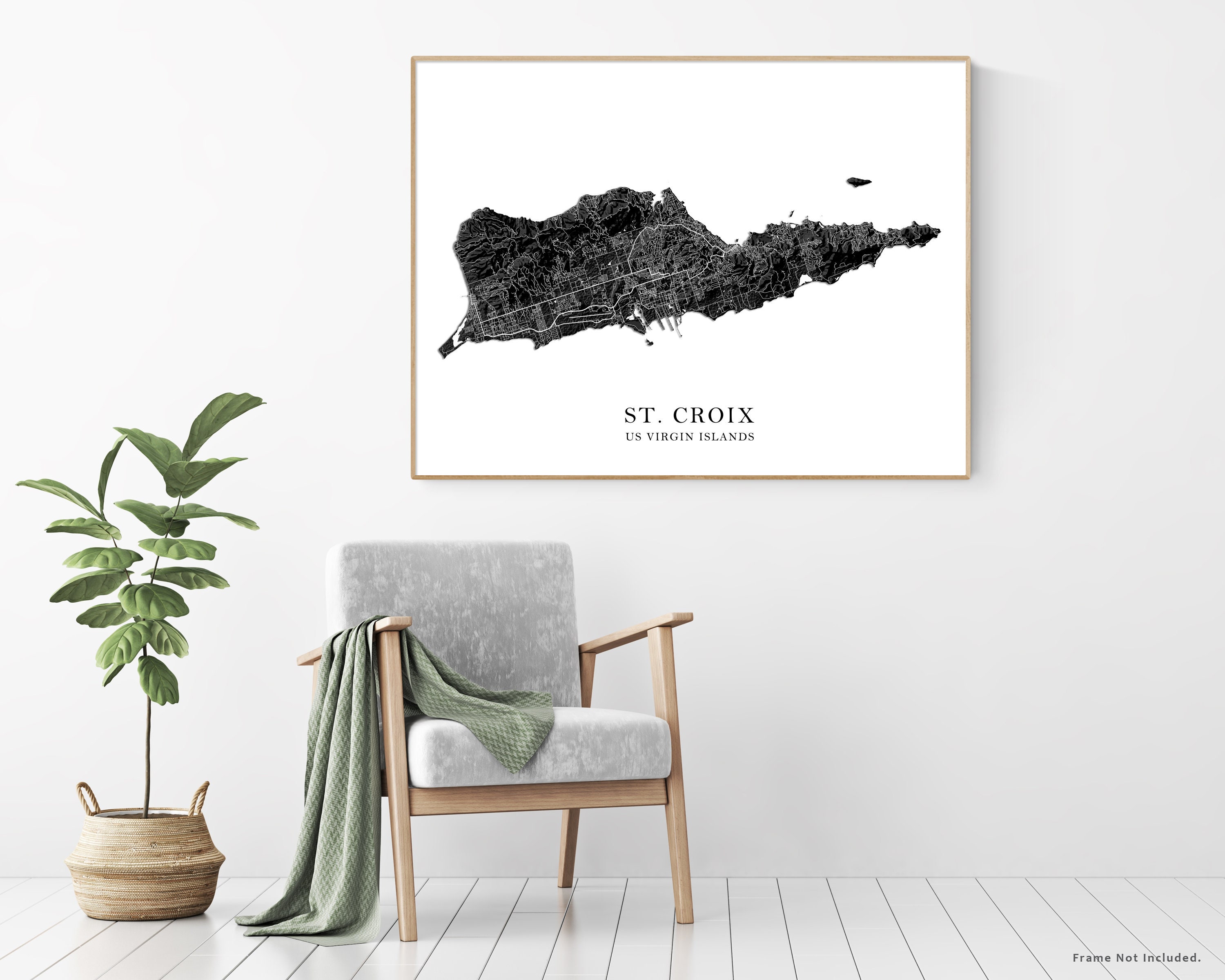 St Croix Map of St Croix USVI Wall Art Print Saint Croix US Etsy Canada