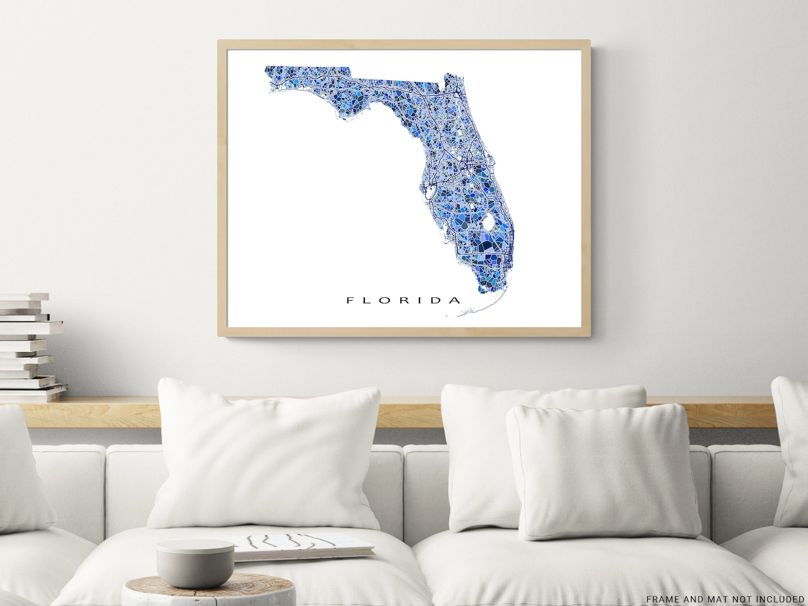 Florida Map Print, Florida State Wall Art