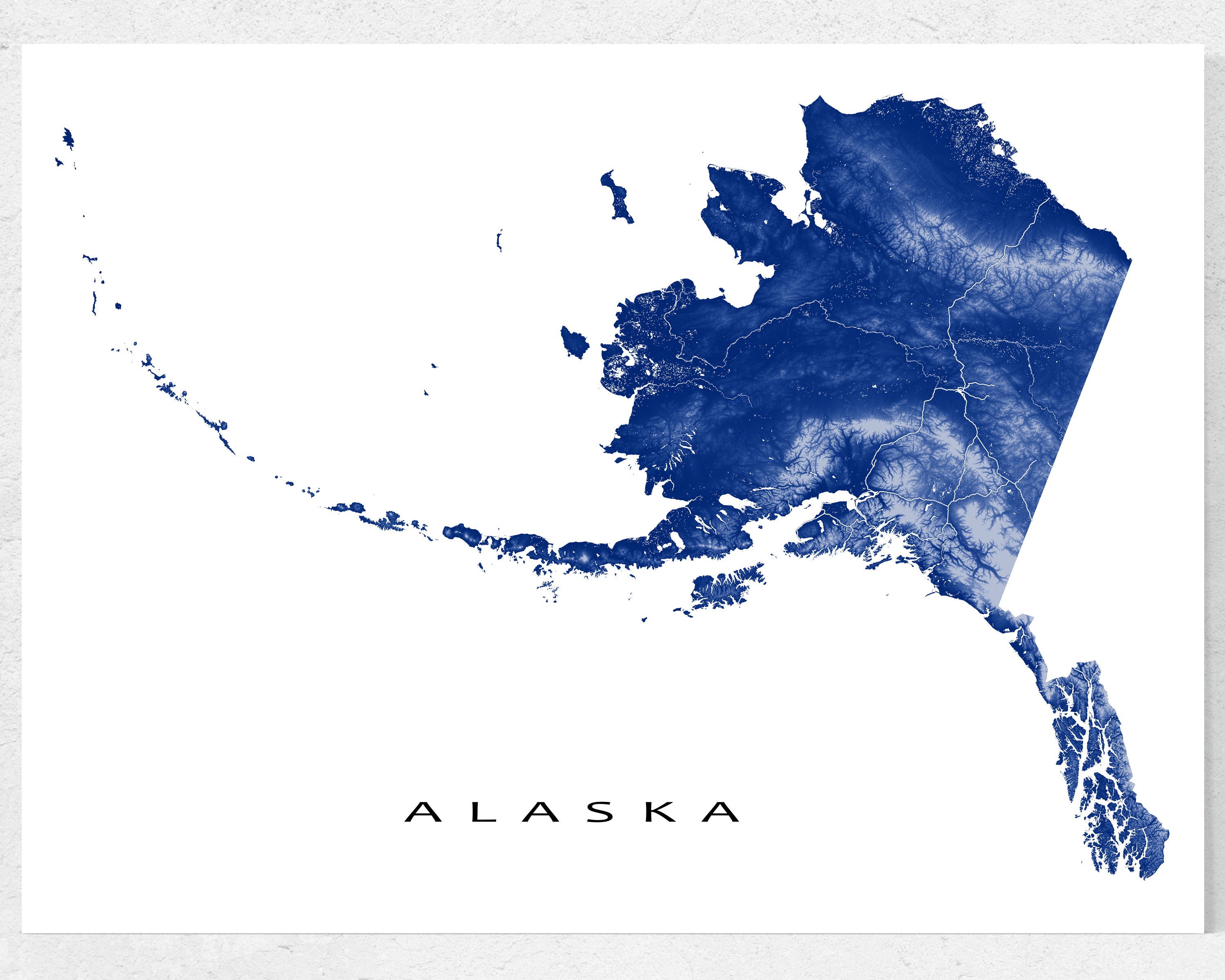 Alaska Map Art Print Alaska State State Outline Anchorage Etsy Canada