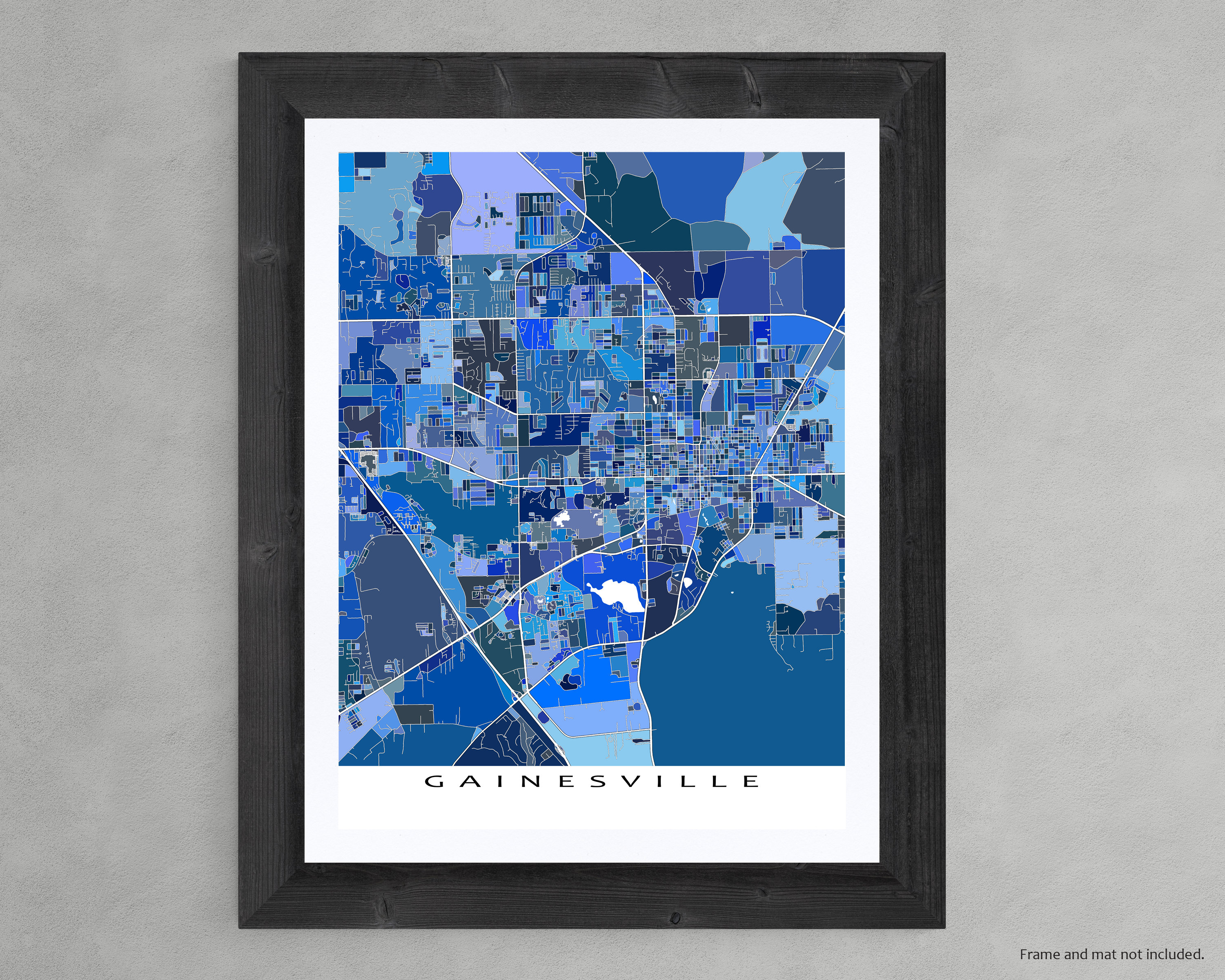 Gainesville FL Map of Gainesville Florida City Maps Blue Etsy