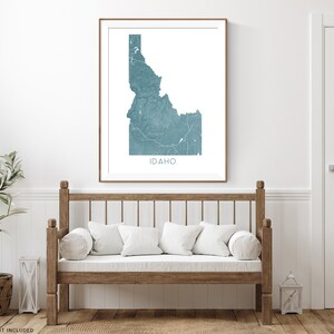 Map of Idaho Map Print and Idaho Poster Maps for Idaho Wall Art and ...