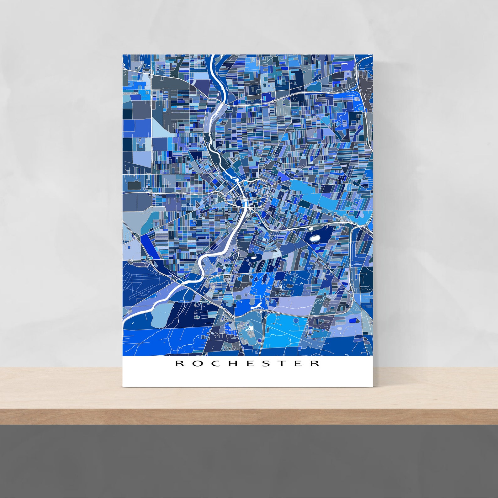 Rochester NY Map Rochester Map Art Prints New York State Etsy