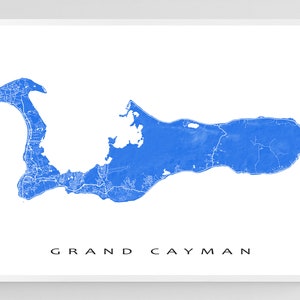 Grand Cayman Map Print, Cayman Islands Map Prints, Grand Cayman Island ...
