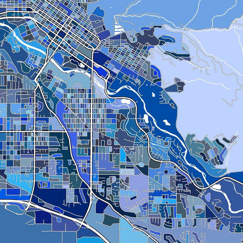 Boise Map Boise Idaho City Maps Street Maps Print Etsy