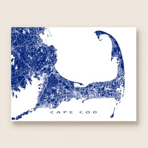 Cape Cod Map Druck, Massachusetts, Wall Art Poster, MA Decor, Geschenke, Souvenir