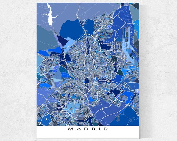 Madrid Carte Imprimer Et Carte De Madrid Espagne Art Prints Etsy