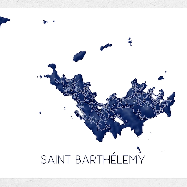 St Barths Map of St Barts Island Art Prints, Saint Barthelemy Island Maps, Caribbean Wall Art Beach Decor for Walls, Gustavia