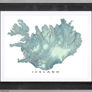 Iceland map print by Maps As Art.