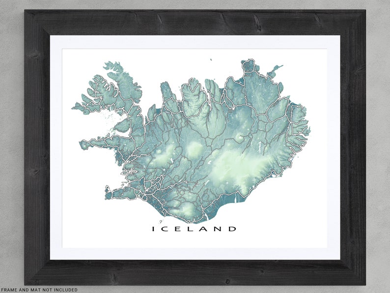 Iceland map print by Maps As Art.