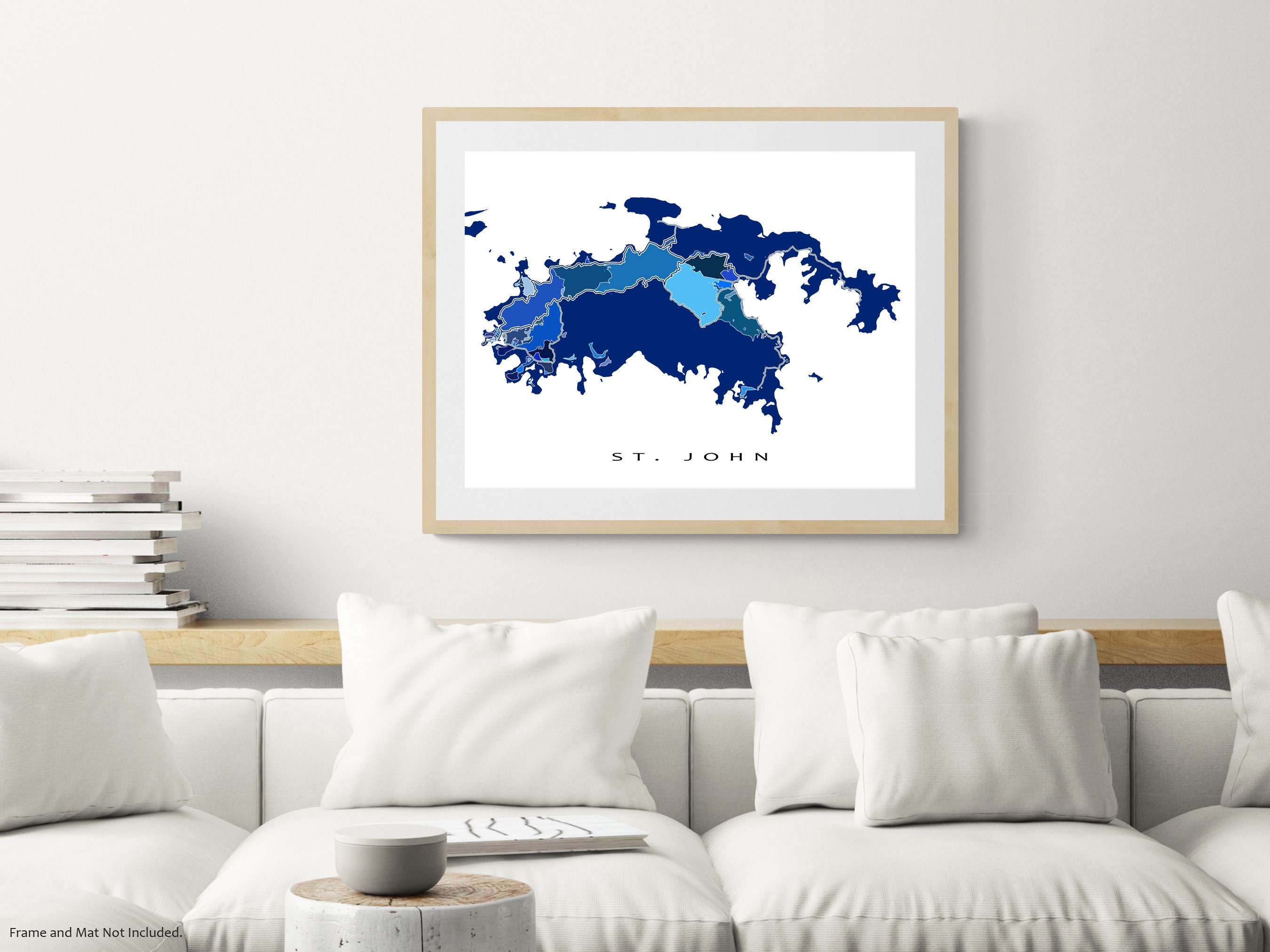 St John USVI Map of St John Virgin Islands Map Prints | Etsy