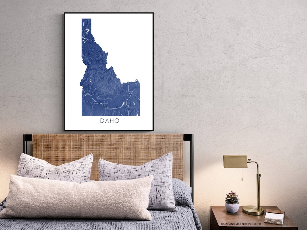 Map of Idaho Map Print and Idaho Poster Maps for Idaho Wall Art and ...