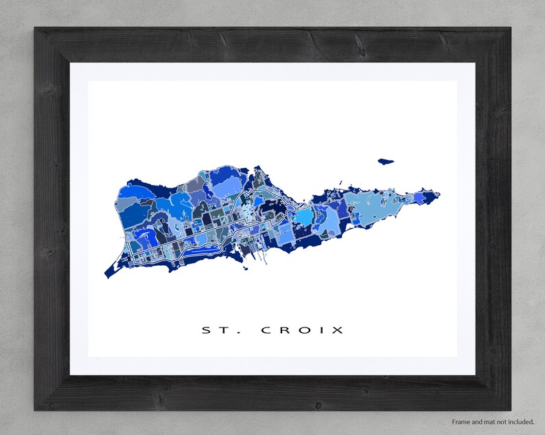 St Croix USVI Map of St Croix Map Virgin Islands Print Etsy