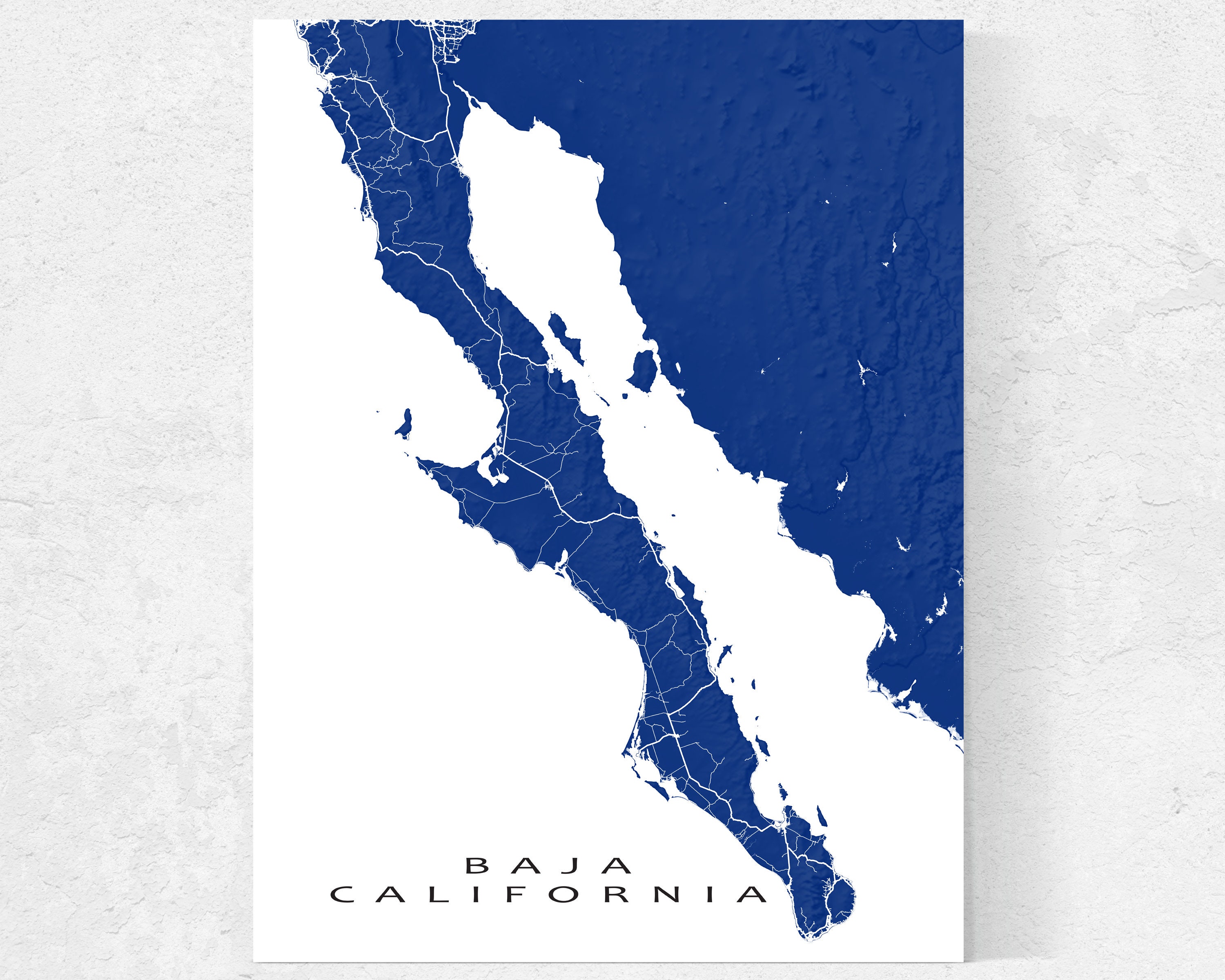 Baja California Map Poster and Baja Map Print for Baja Mexico
