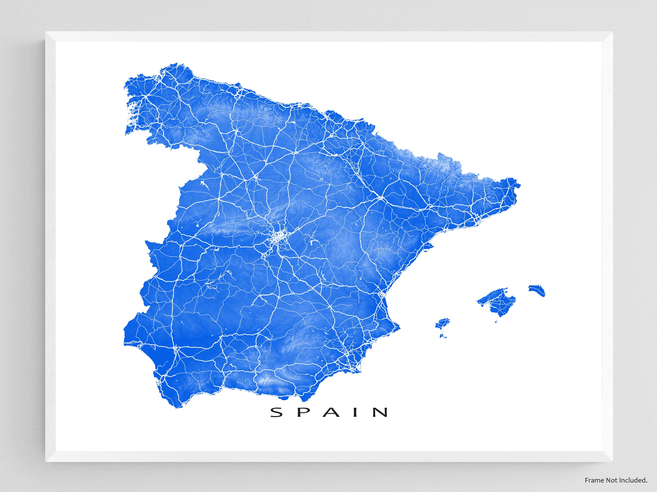 Spain Map Art Map of Spain Print Spain Wall Art Country | Etsy