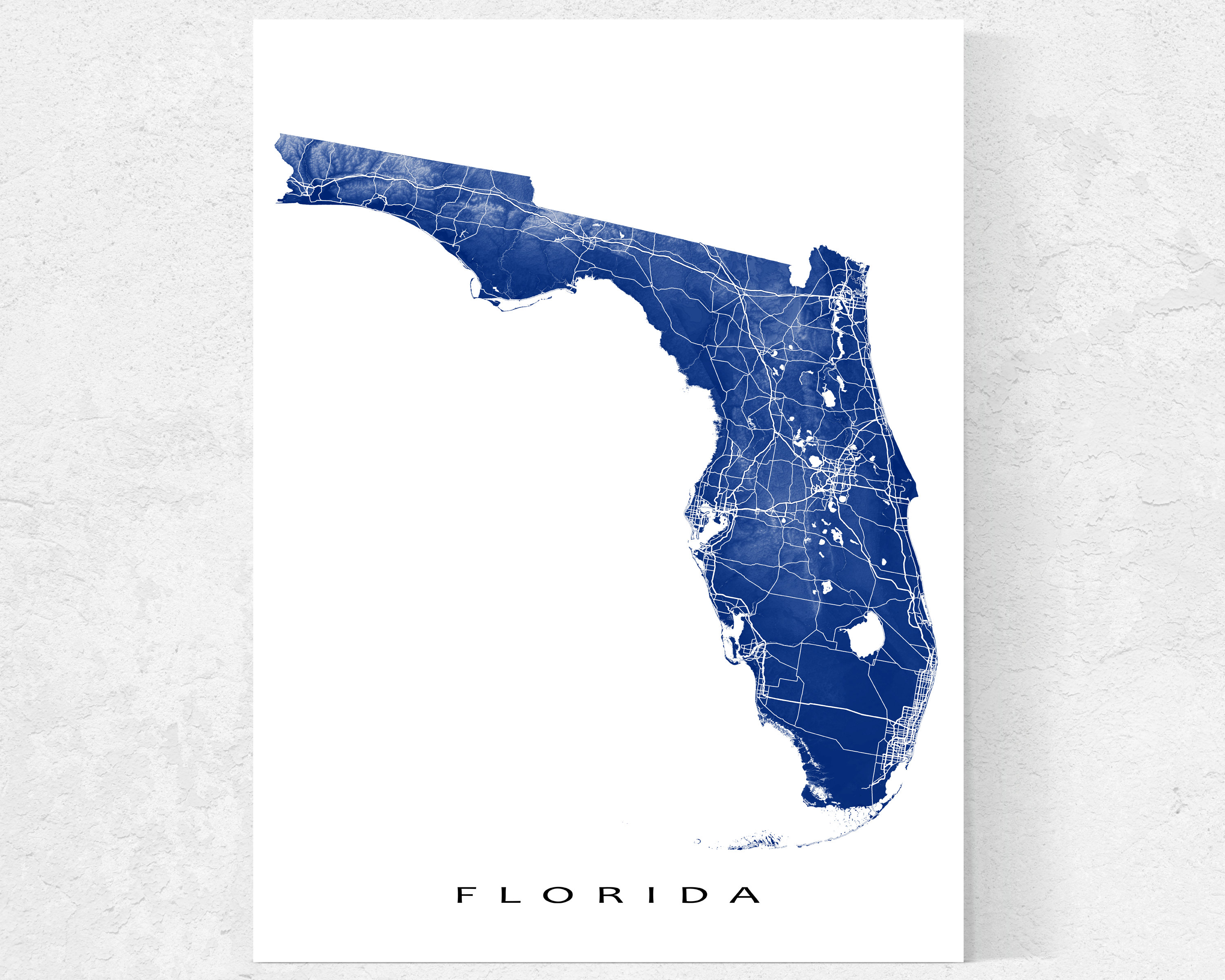 Florida love gold foil print state art Florida print state printhome state custom statestate of the heart FLhome print