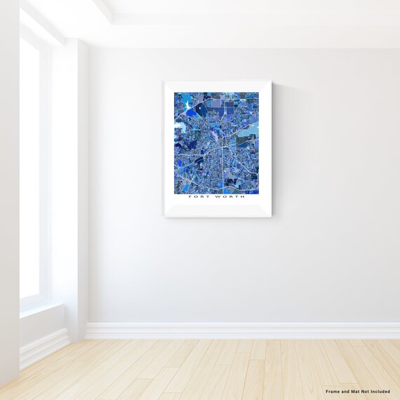 Fort Worth Map Print Fort Worth Texas Map Art Tx Home Decor Etsy