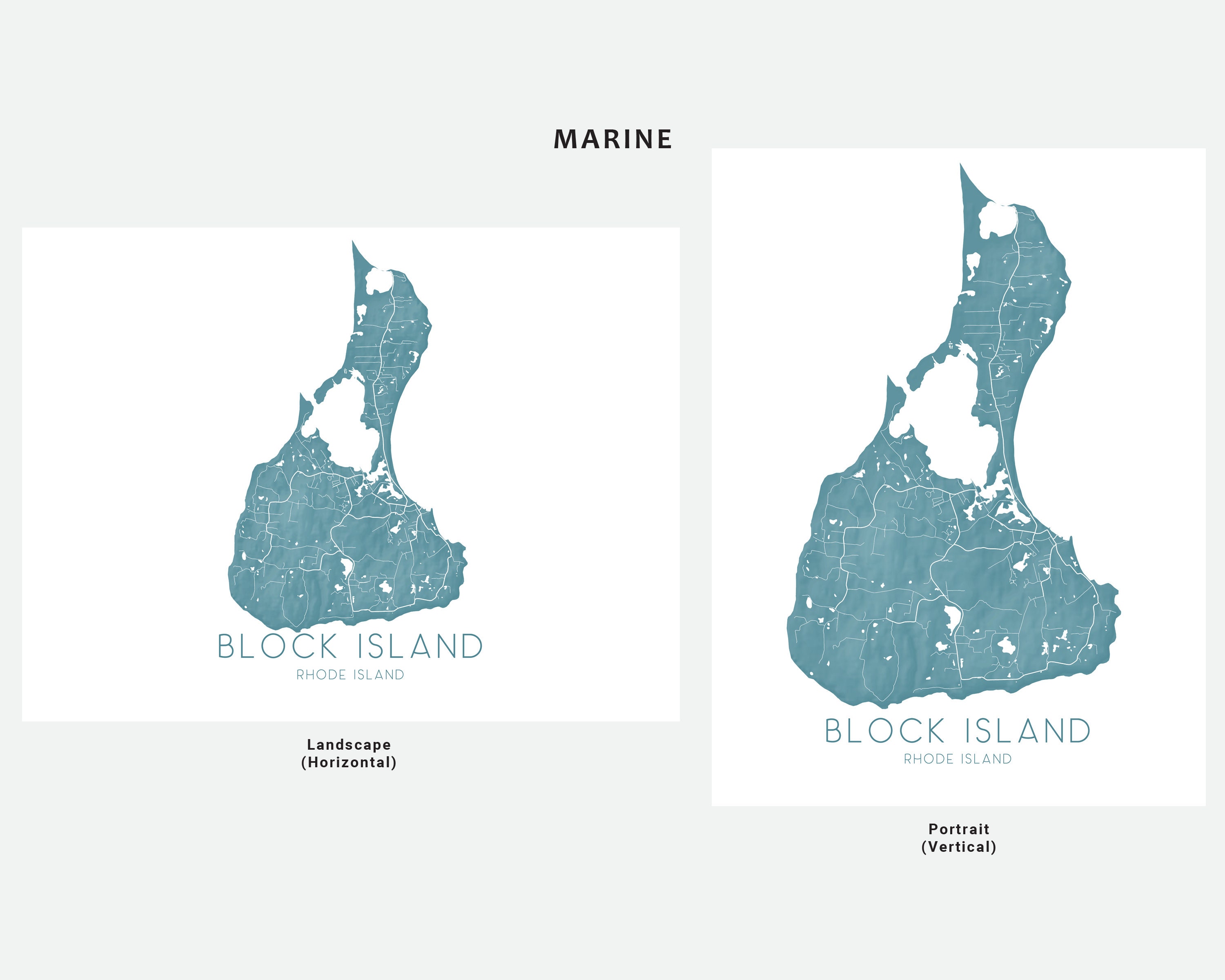 Block Island Map of Block Island Print Block Island Poster Etsy