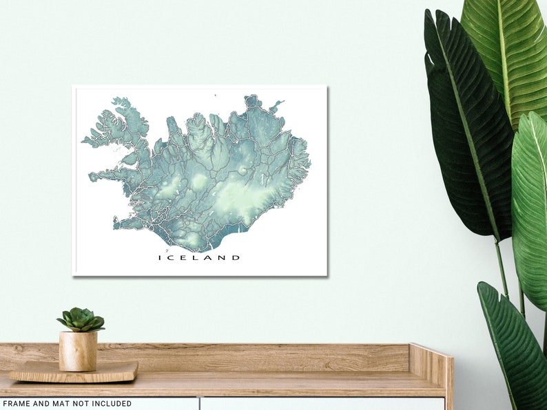 Iceland map print by Maps As Art.