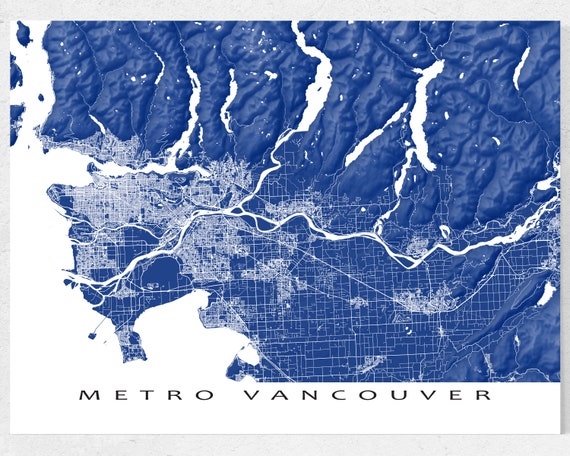 Vancouver Poster and Landscape Vancouver BC Art Print for Vancouver Map Prints and Vancouver City Street Maps