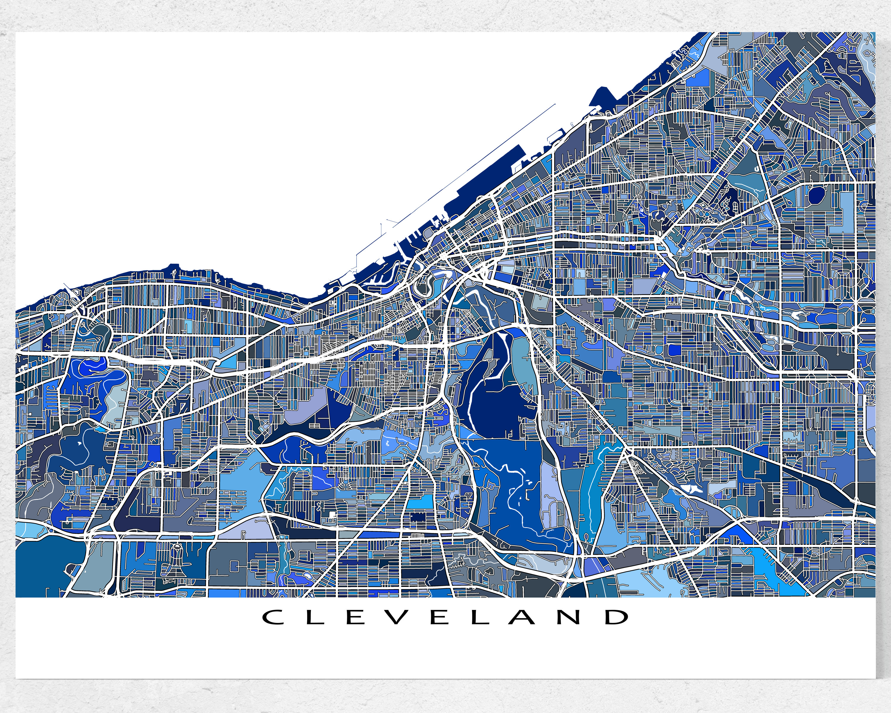Buy Cleveland Map Art Cleveland City Map Poster Map of Cleveland Online in India