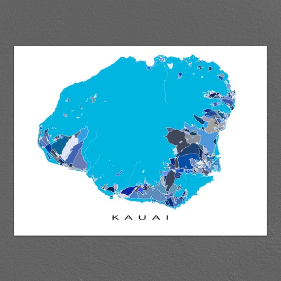 Kauai Map Wall Art Print Hawaii Hawaiian Islands - Hawaii Islands Wall Art Kauai Map Wall Art Print Hawaii Hawaiian Islands - Hawaii Islands Wall Art