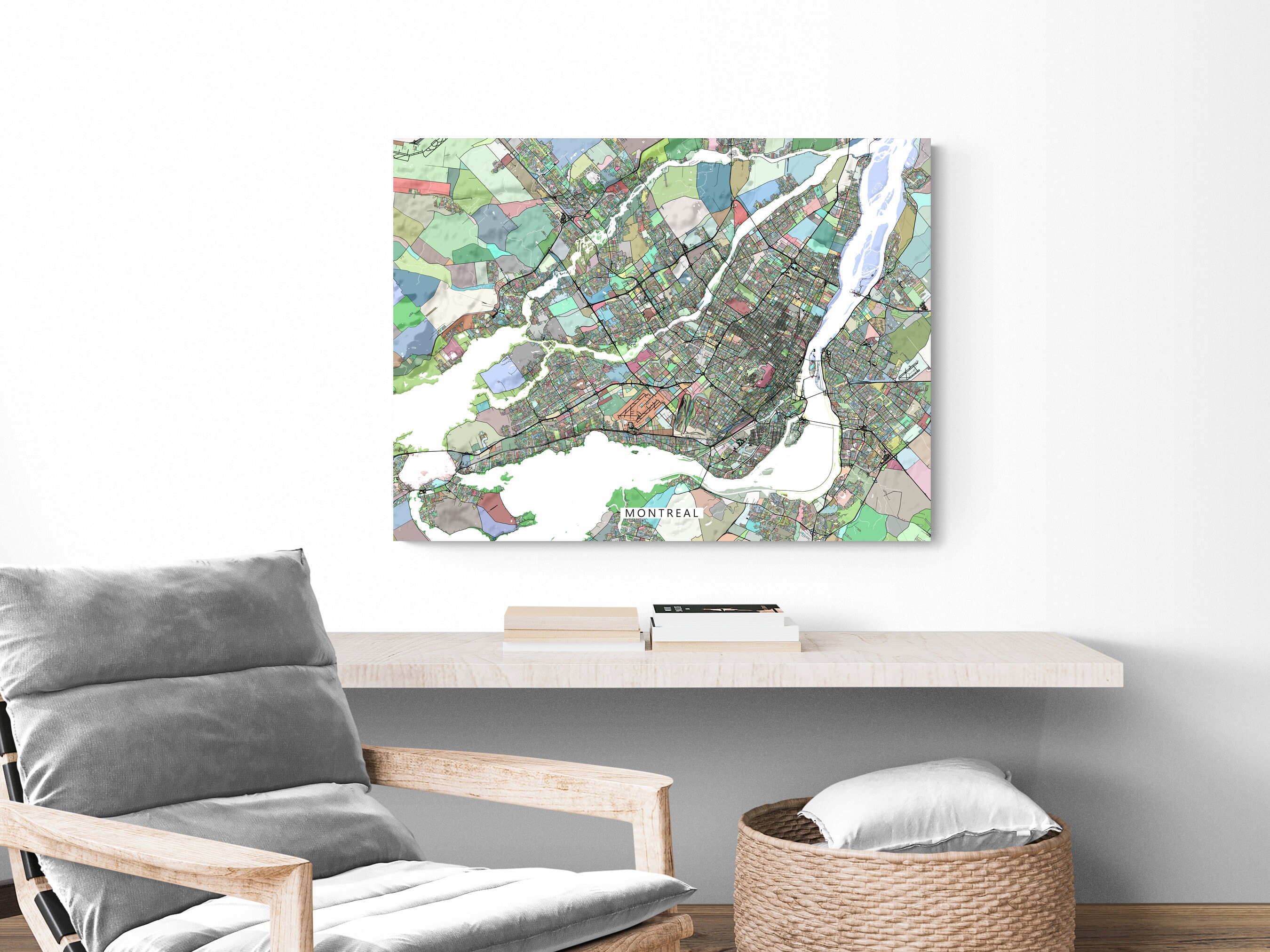 Art & Collectibles Digital Prints Blueprint Map Wall Art Montreal