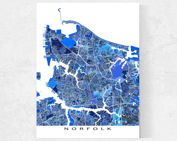 Norfolk Map Print And Blue Geometric Norfolk Virginia City Etsy Norfolk Map Print And Blue Geometric Norfolk Virginia City Etsy
