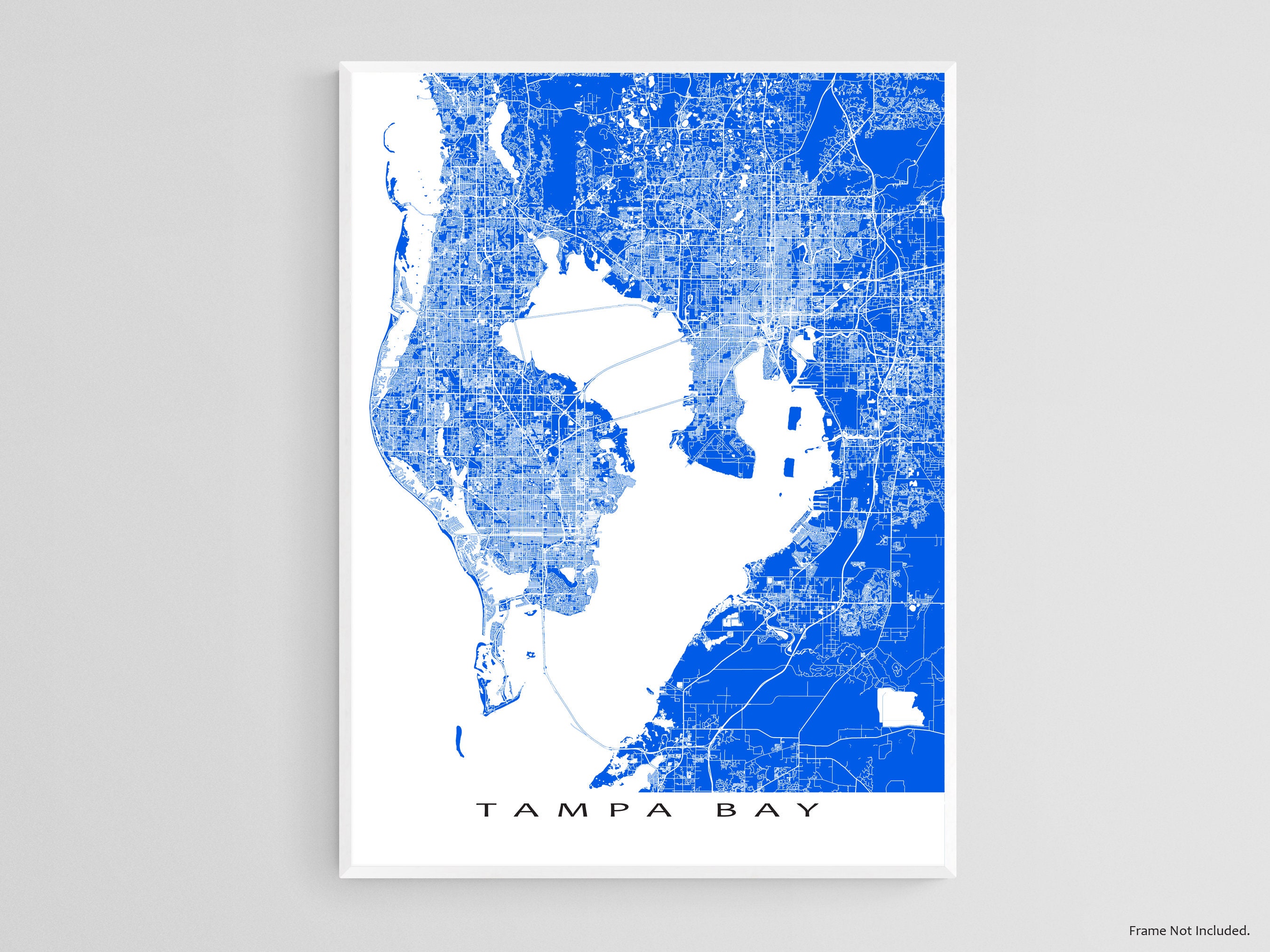 Tampa Bay Map Print and Tampa Bay Poster for Tampa Bay Area - Etsy