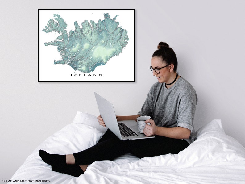 Iceland map print by Maps As Art.