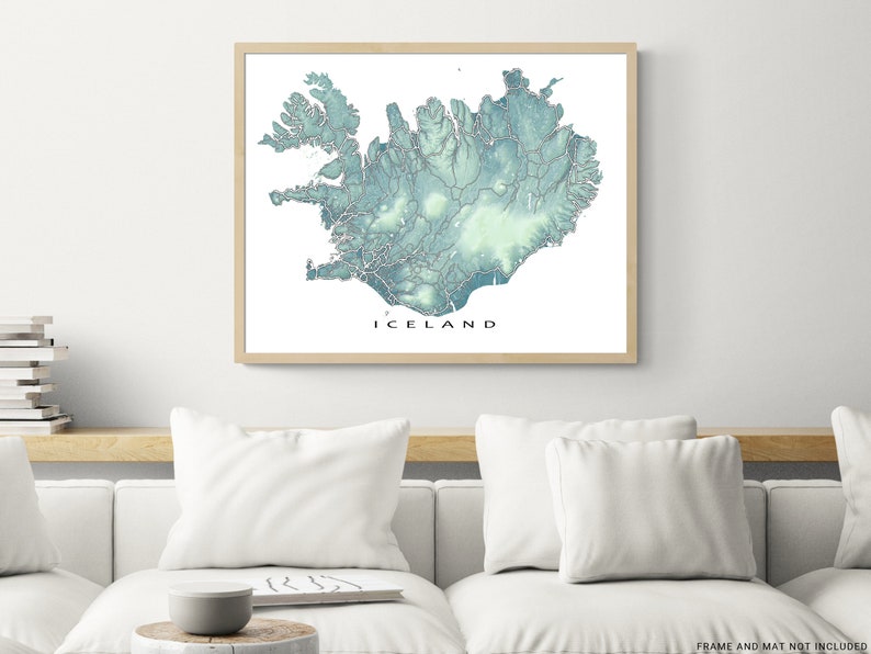 Iceland map print by Maps As Art.