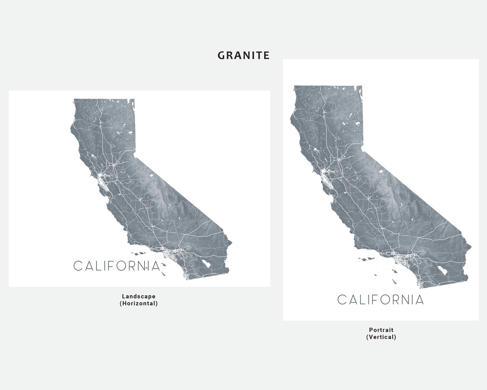 California Wall Art Map and 3D Landscape California Map Print | Etsy