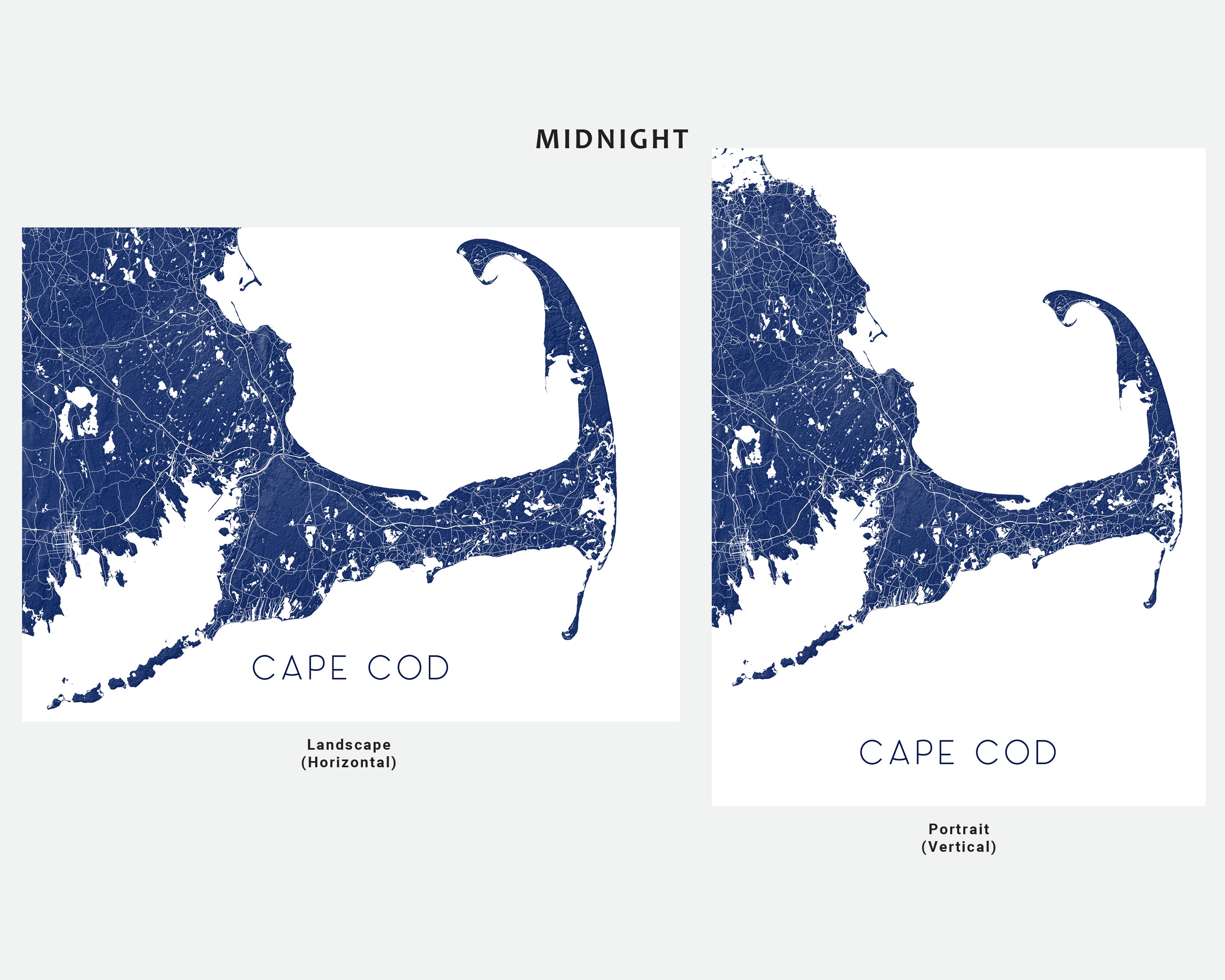 Cape Cod Map Print and Cape Cod Wall Art Poster for Cape Cod Art Prints ...