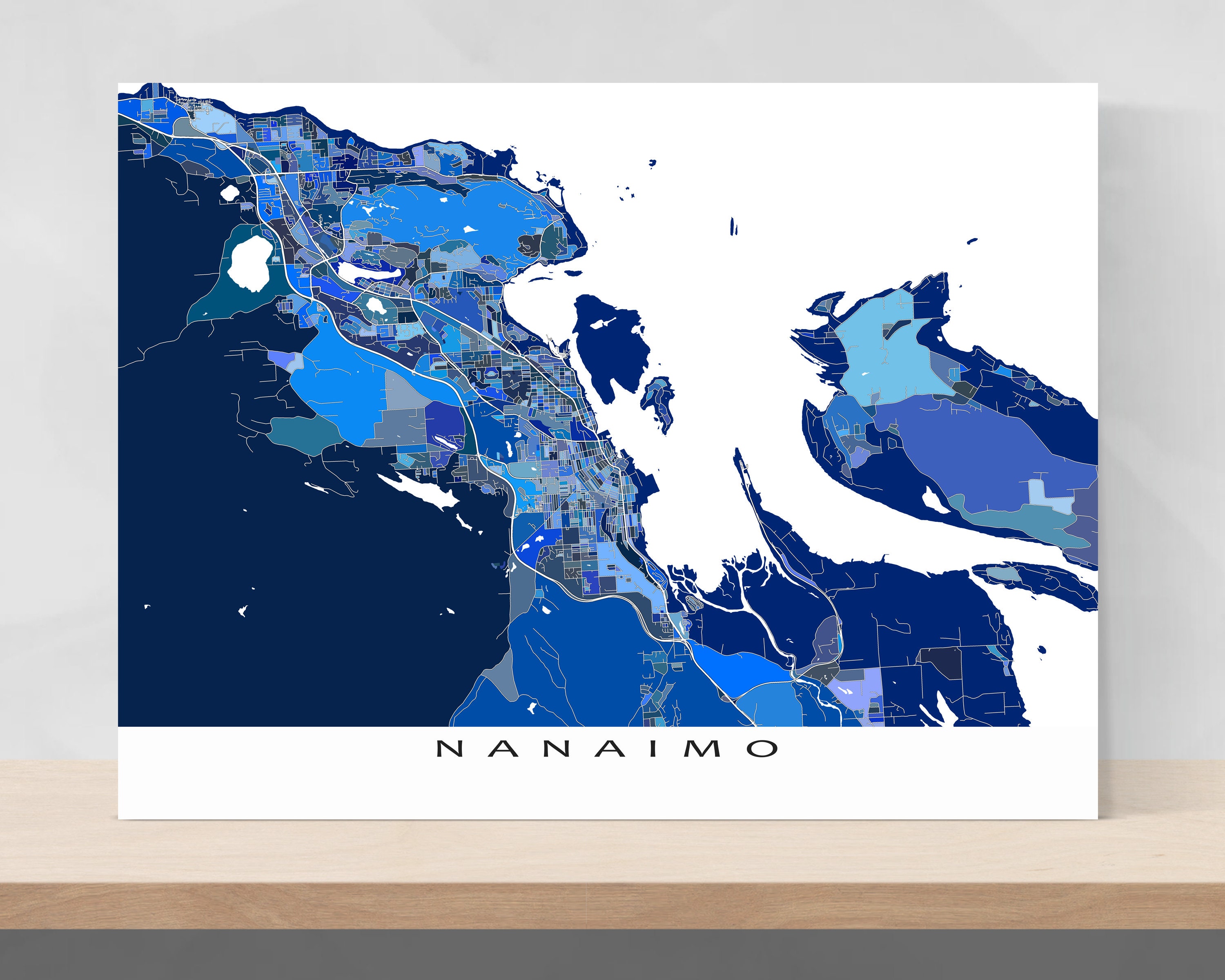 Nanaimo Postal Code Map Nanaimo Map Print Map Of Nanaimo Bc Canada Blue Nanaimo Wall | Etsy Israel