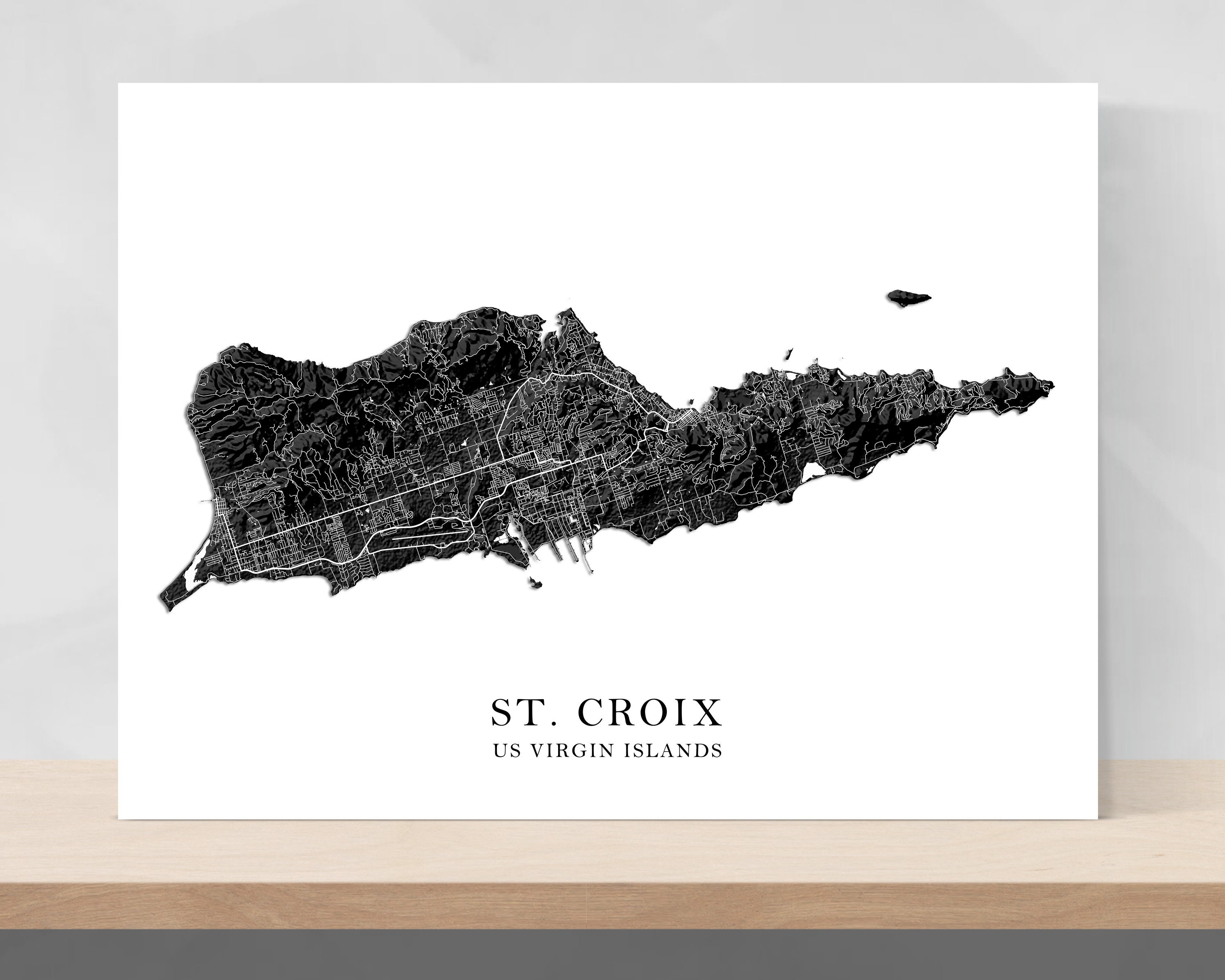 St Croix Map of St Croix USVI Wall Art Print Saint Croix US Etsy Canada