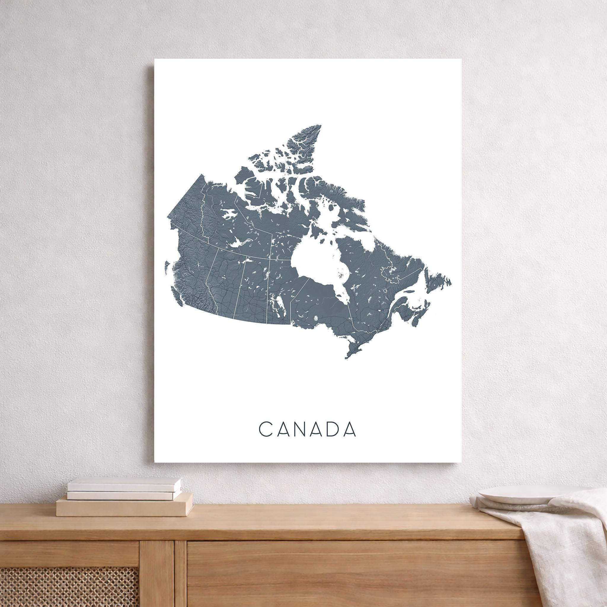 Canada Map Print, Topographic Province Wall Art Poster - Etsy Canada
