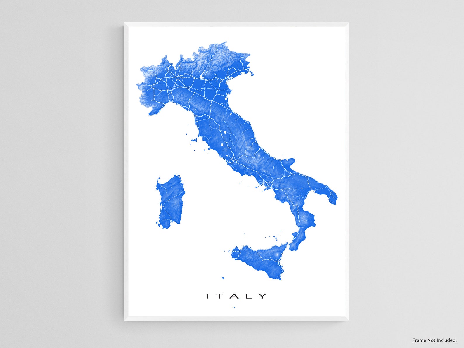 Italy Map Wall Art Print Italy Poster Italy Wall Decor Etsy Canada